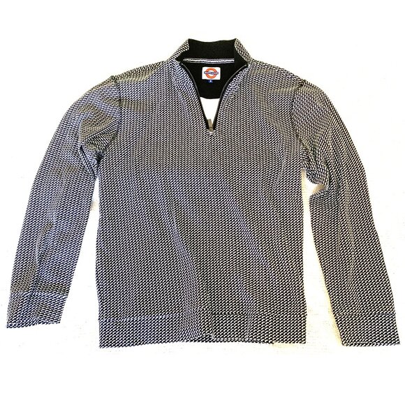 JERMYN & BOND Long Sleeve Mesh Pattern Men's Polo Shirt - Size M/M - Picture 6 of 9